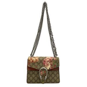 Gucci Dionysus/GG Blooms Shoulder Bag 421970 Beige Ebony Multi PVC Suede